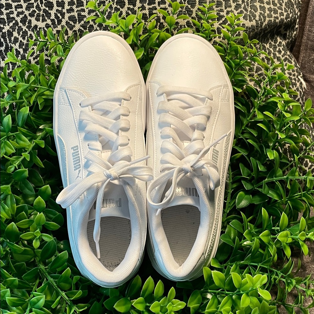 Puma Classic White Lace-Up Sneakers